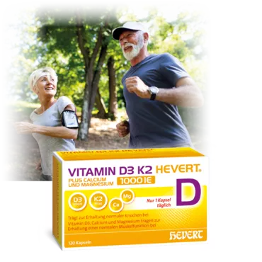 Vitamin D3 K2 Hevert plus Calcium und Magnesium 1000 IE