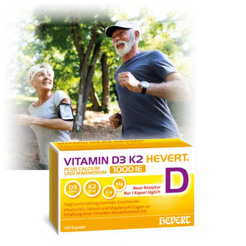 Vitamin D3 K2 Hevert plus Calcium und Magnesium 1000 IE