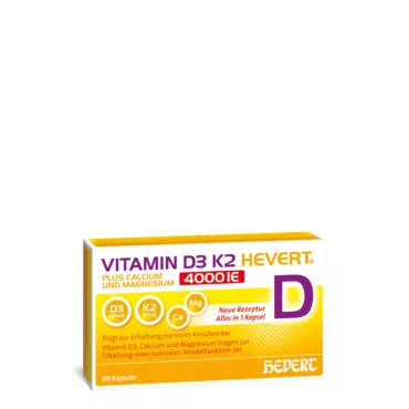 Vitamin D3 K2 Hevert plus Calcium und Magnesium 4000 IE