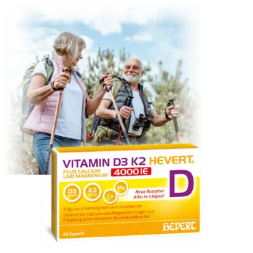 Vitamin D3 K2 Hevert plus Calcium und Magnesium 4000 IE