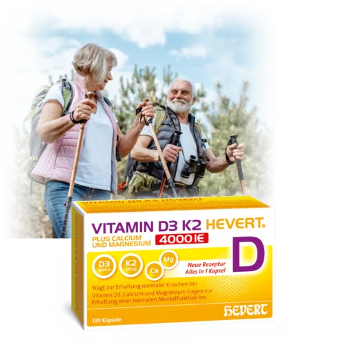 Vitamin D3 K2 Hevert plus Calcium und Magnesium 4000 IE