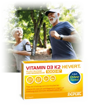 Vitamin D3 K2 Hevert plus Calcium und Magnesium 1000 IE