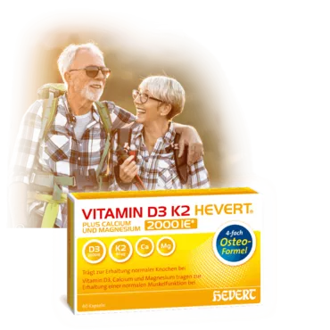 Vitamin D3 K2 Hevert plus Calcium und Magnesium 2000 IE