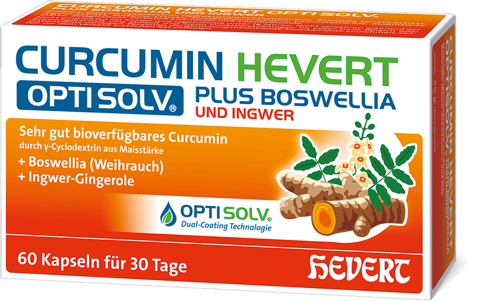 Neu: Curcumin Hevert OptiSolv® plus Boswellia und Ingwer