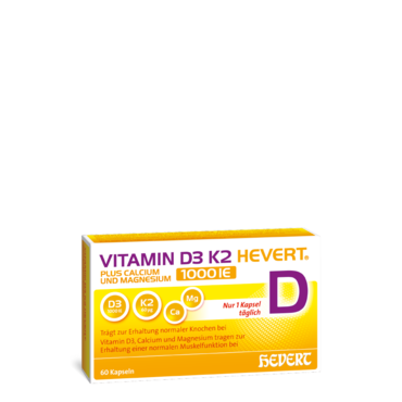 Vitamin D3 K2 Hevert plus Calcium und Magnesium 1000 IE