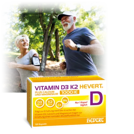 Vitamin D3 K2 Hevert plus Calcium und Magnesium 1000 IE