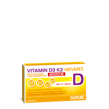 Vitamin D3 K2 Hevert plus Calcium und Magnesium 4000 IE