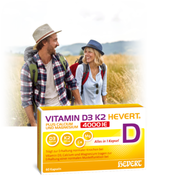 Vitamin D3 K2 Hevert plus Calcium und Magnesium 4000 IE