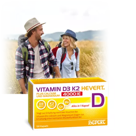 Vitamin D3 K2 Hevert plus Calcium und Magnesium 4000 IE